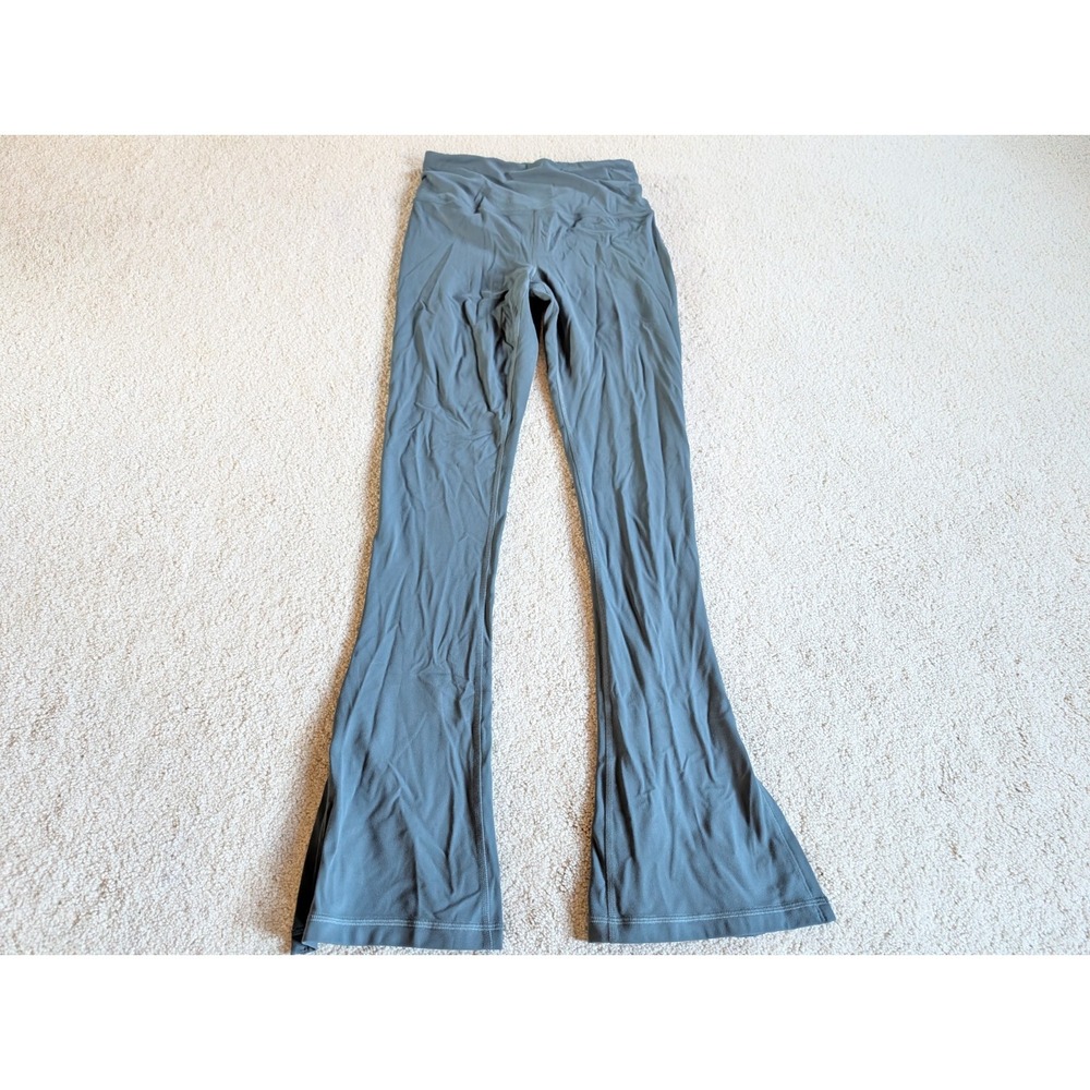 Athleta Elation Split Slim Flare Pants Womens Small Gray Activewear Leggings